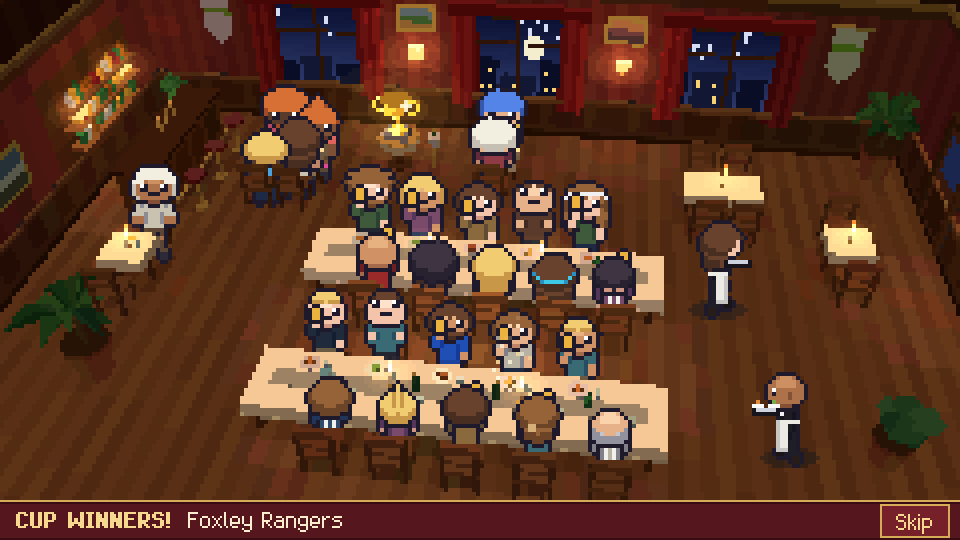 Team dinner celebrating a title
